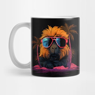 Retro Wave Peruvian Guinea Pig Shirt Mug